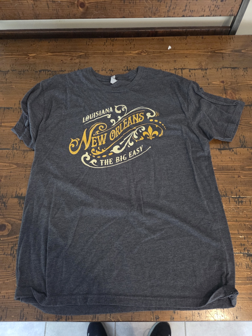 New Orleans Graphic Tee - Charcoal with Gold Print